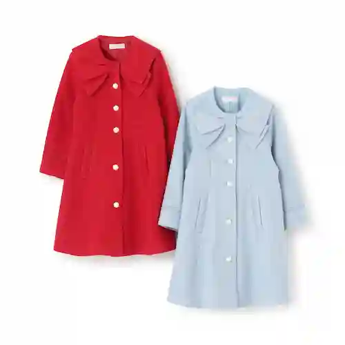 リボンカラー ウールコートの画像10