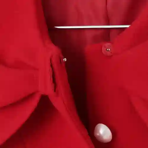 リボンカラー ウールコートの画像4