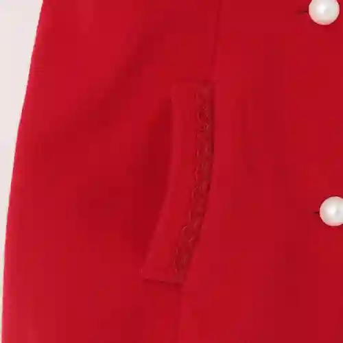 リボンカラー ウールコートの画像5