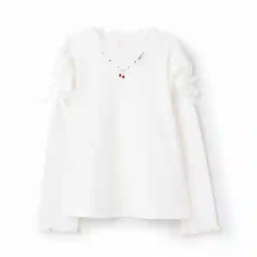 ネックレス刺しゅう プチハイネック 長袖Tシャツの画像2