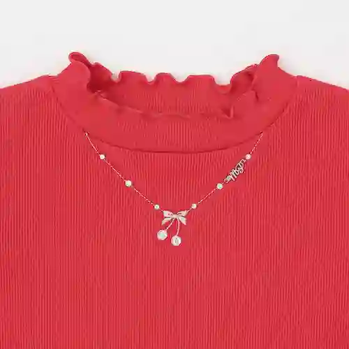 ネックレス刺しゅう プチハイネック 長袖Tシャツの画像5