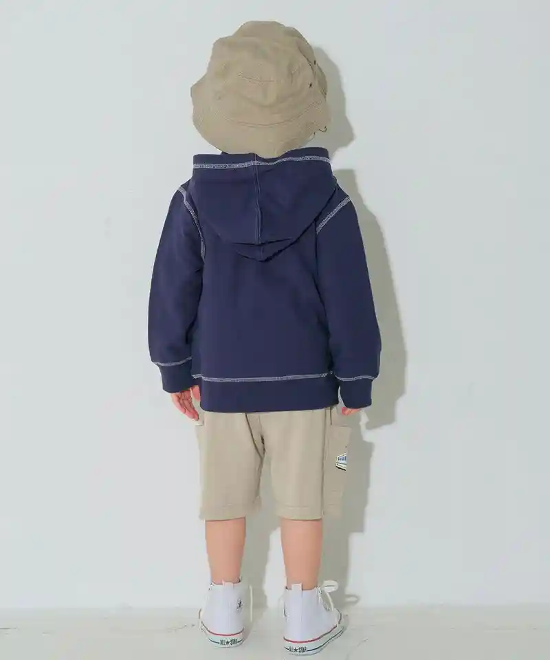 フード取り外し可能 ジップアップパーカーの画像5