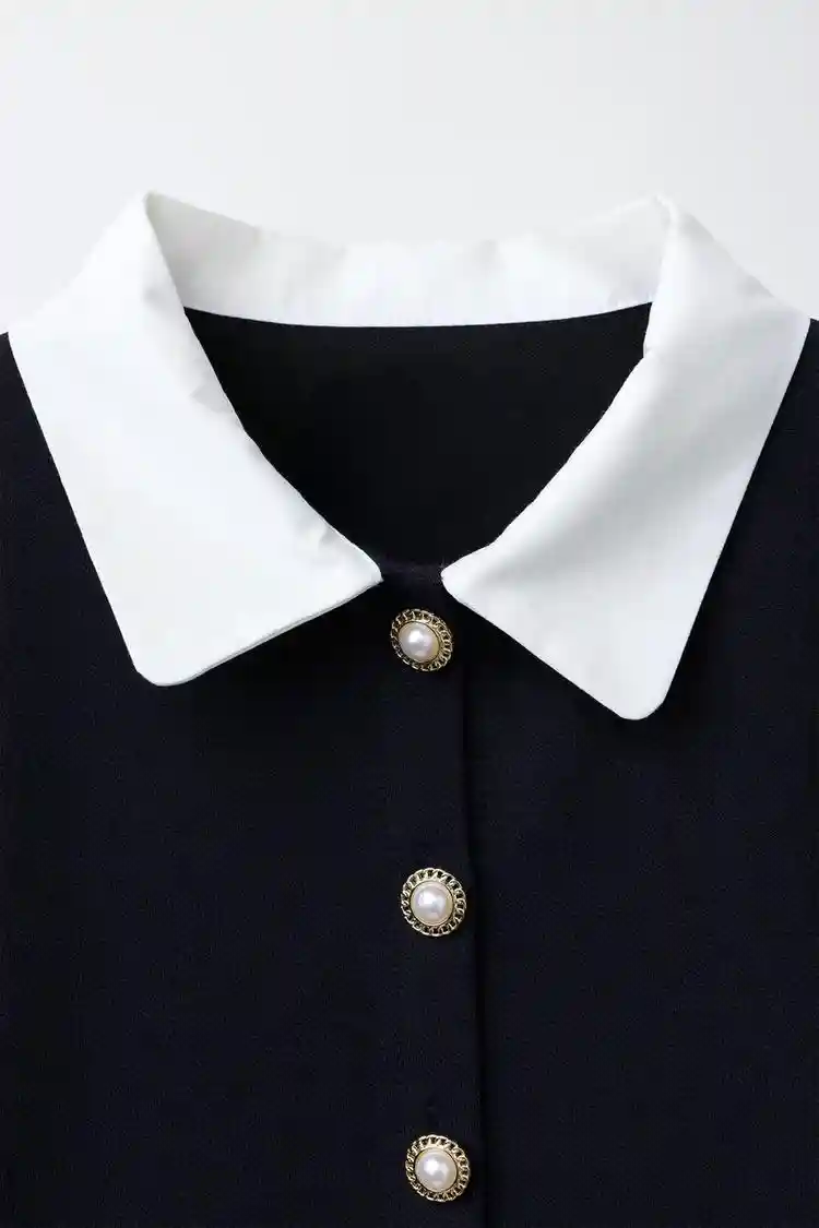 コントラスト襟ワンピースの画像4