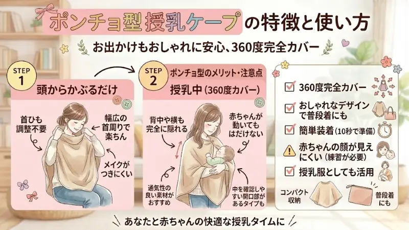ポンチョ型授乳ケープ